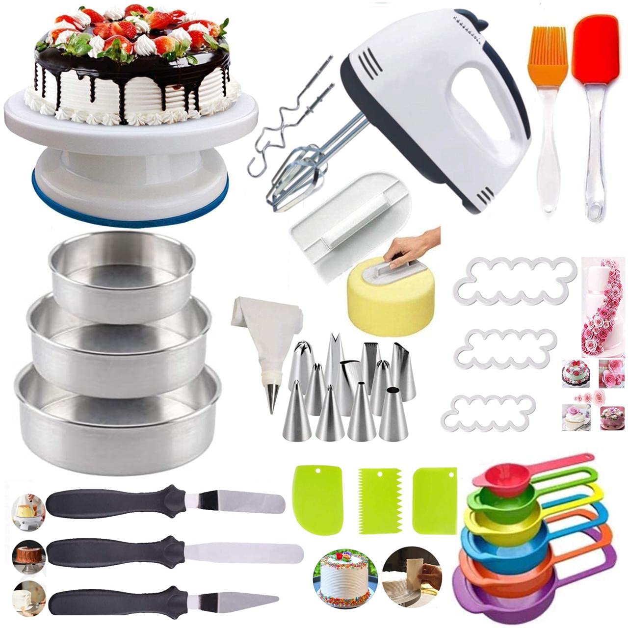 Mua Kootek 71PCs Cake Decorating Supplies Kit, Cake Decorating Set with Cake  Turntable, 12 Numbered Icing Piping Tips, 2 Spatulas, 3 Icing Comb Scraper,  50+2 Piping Bags, and 1 Coupler for Baking