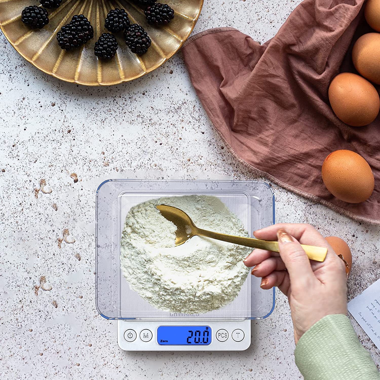 Chwares Digital Kitchen Scales,usb Charging, 3kg/0.1g Mini Food