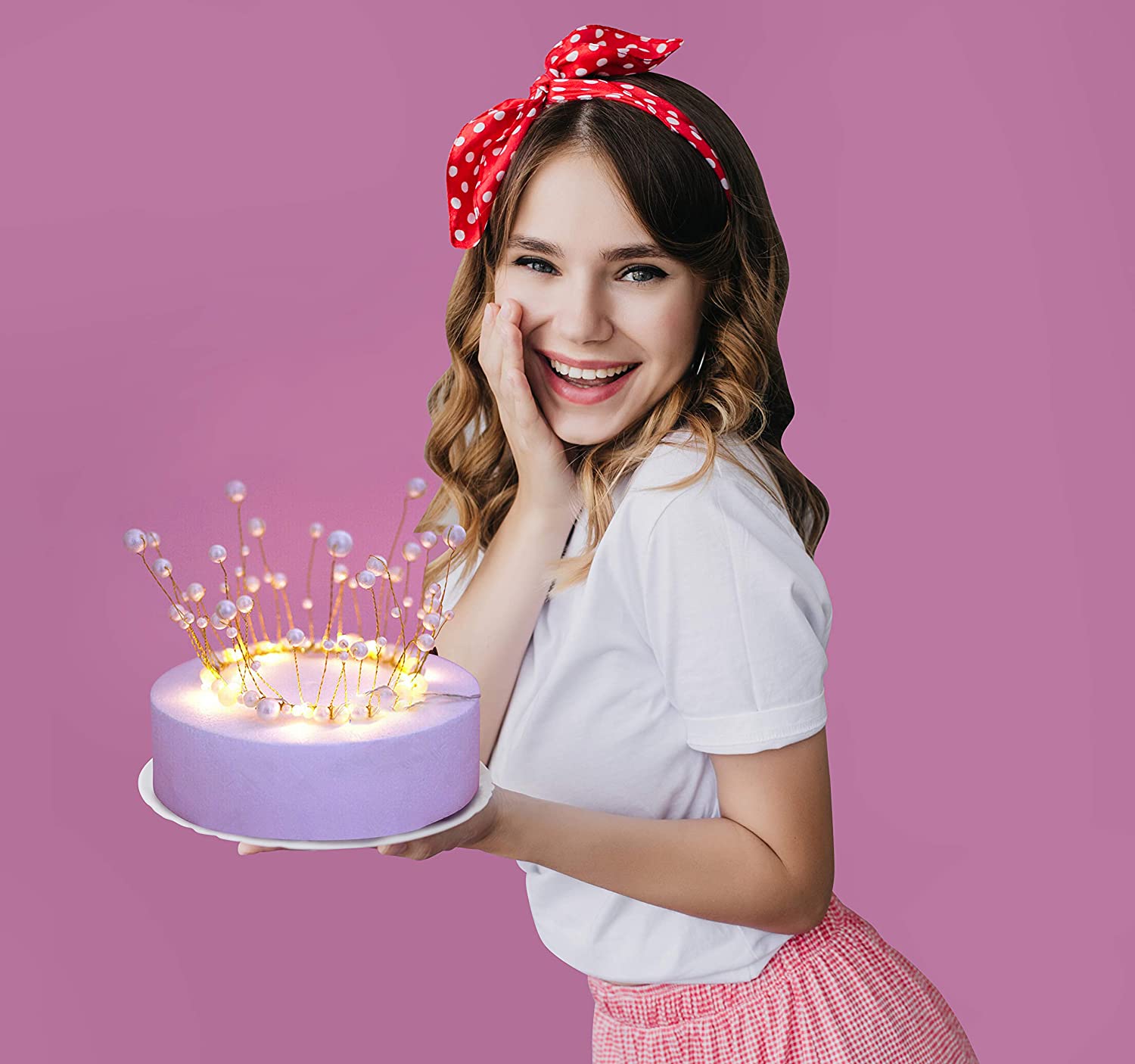 Free Photos - A Little Girl Is Holding A Cake With Three Lit Candles On It,  Smiling As She Poses For The Photo. The Cake Appears To Be A Delicious  White Cake,