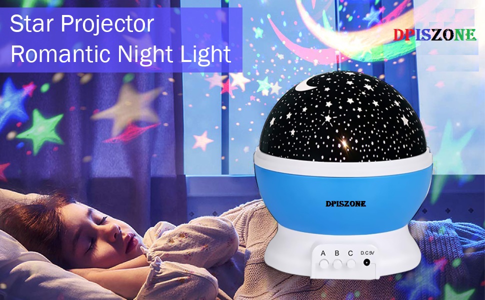 DPISZONE Colorful New Amazing LED Star Light, Night Romantic Gift Cosmos  Star Sky Master Projector Starry Night Light Lamp for Kids Bedroom Decor