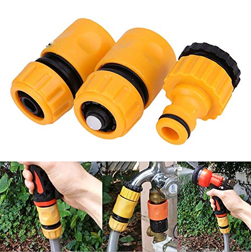 HASTHIP® Useful Hose Pipe Fitting Quick Water Connector Adaptor Garden Lawn  Tap 3PCS