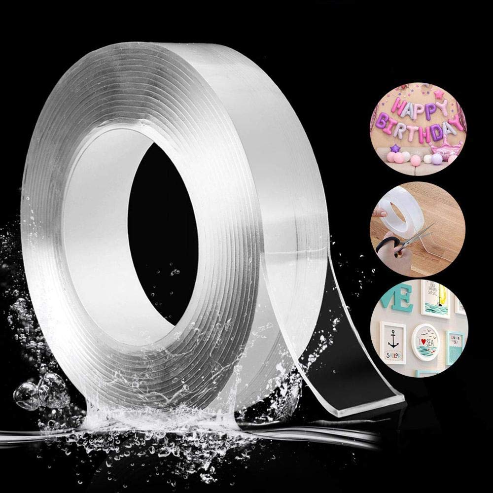 Nano Double Sided Tape Adhesive Grip Poster Tapes Indoor and Outdoor  Waterproof, Anti-Slide, Fix Rug/Furniture, Cut to Any Size, Traceless,  Heavy Duty Traceless Removable Washable for Home Office Car 