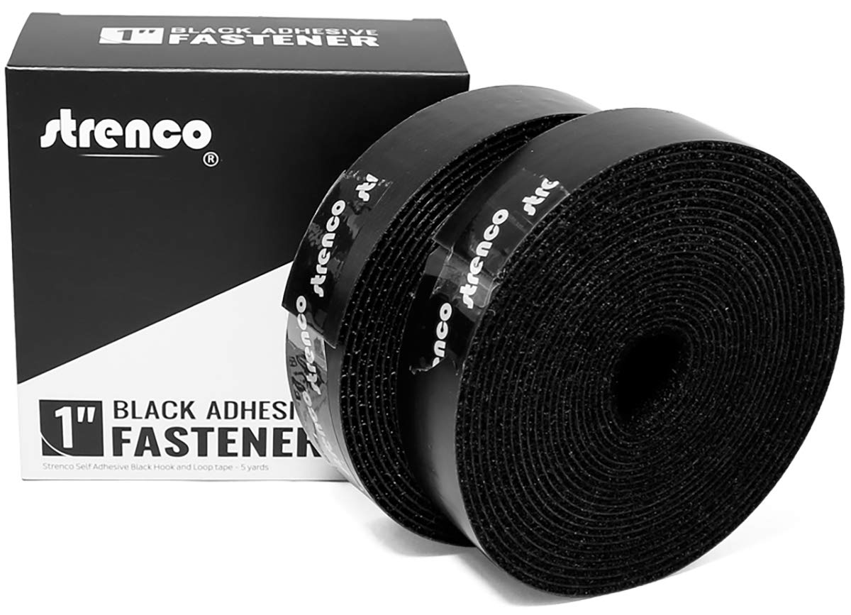 Velcro Strong Hook and Loop Fastener Mounting Tape | 1 inch x 4 inch | 15  Sets | Self Adhesive | Black Color | Velcro for decoration and other craft