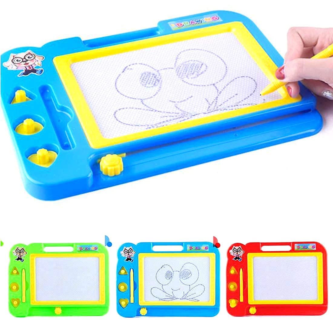 Child's Magic Magnetic Writing Drawing Slate Board Kids Colour Doodle Pad  Painting Toy With Stand Holder