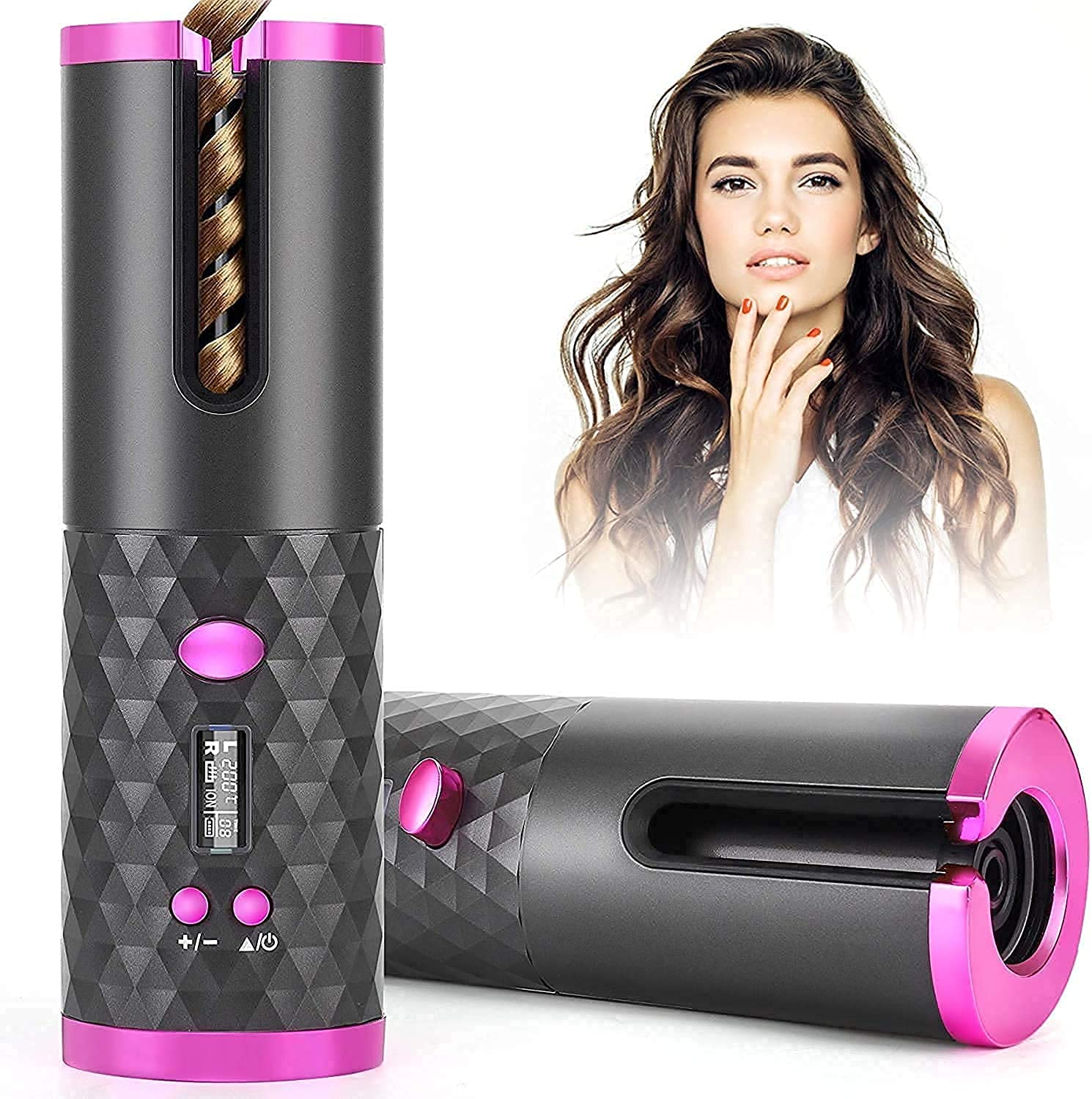 Automatic Cordless Hair Curler Fast Heating With Adjustable Temperature  Timer | Automatic Cordless Hair Curler Fast Heating With Adjustable  Temperature Timer 