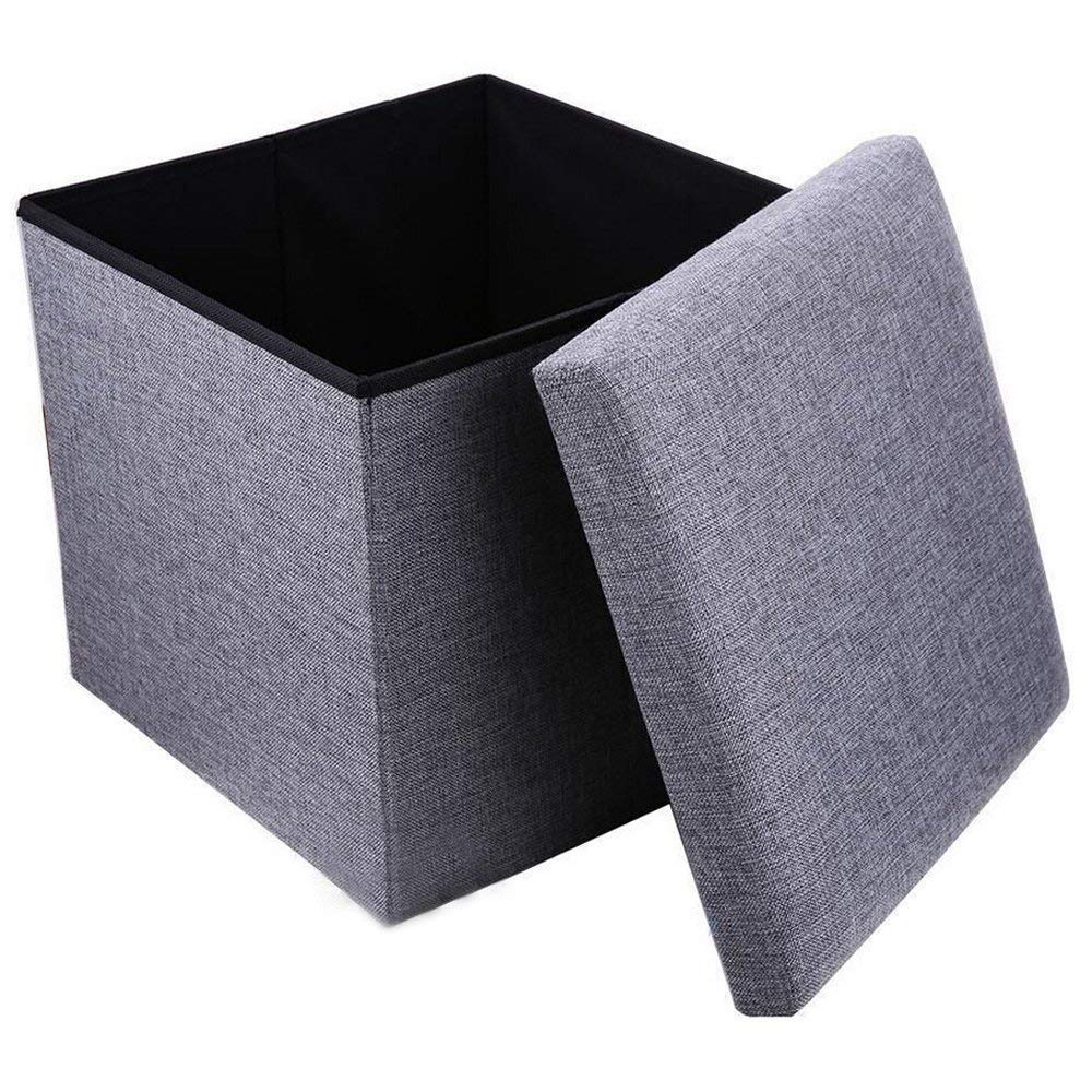 Cube Shape Sitting Stool With Storage Box Living Foldable Storage
