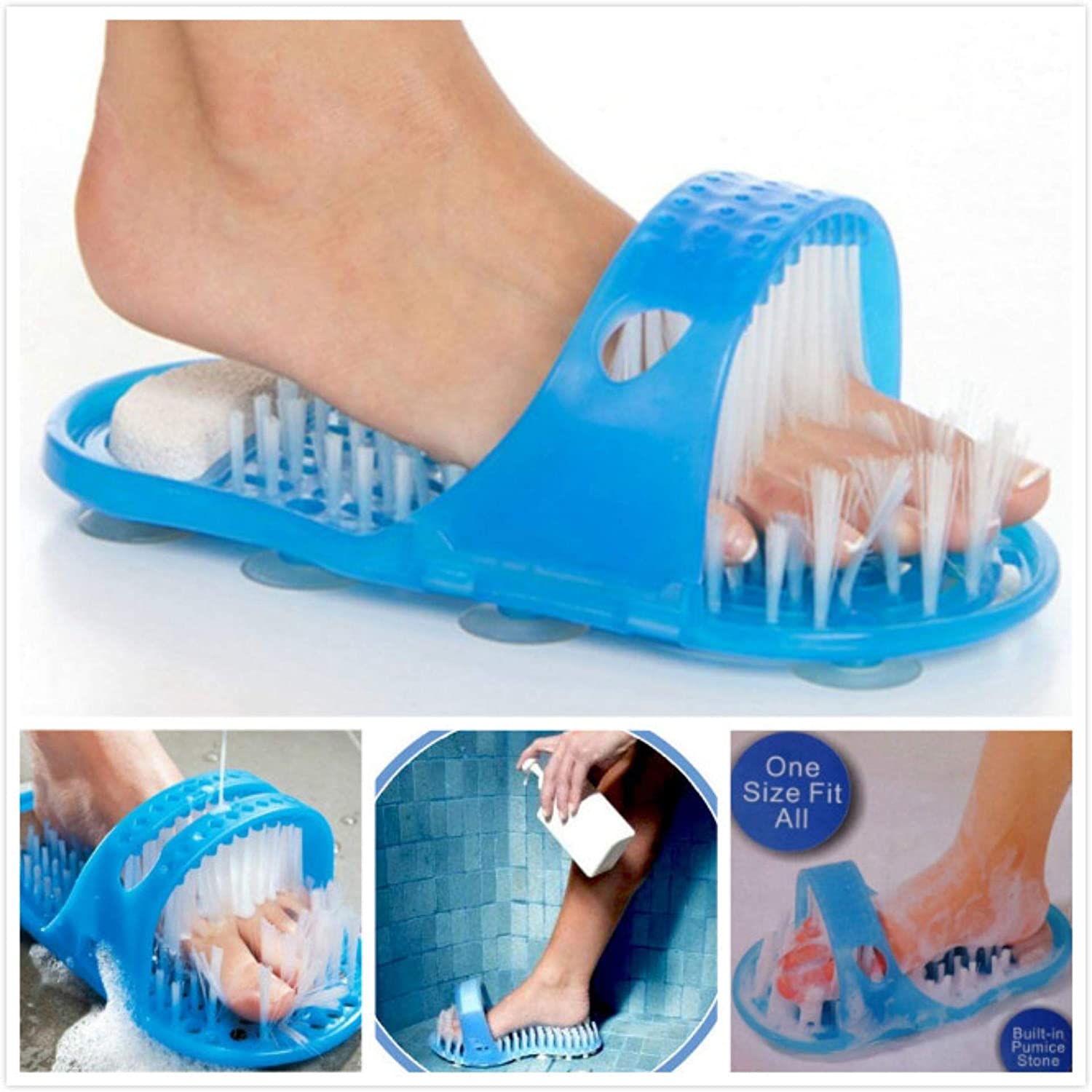 Squeaky Clean Feet Foot Scrubbers for Use in Shower Silicone Personal Foot  Massager and Cleaner Shower Exfoliating Slipper with Non Slip Suction Cups  Unisex Foot Care for Men and Women Blue