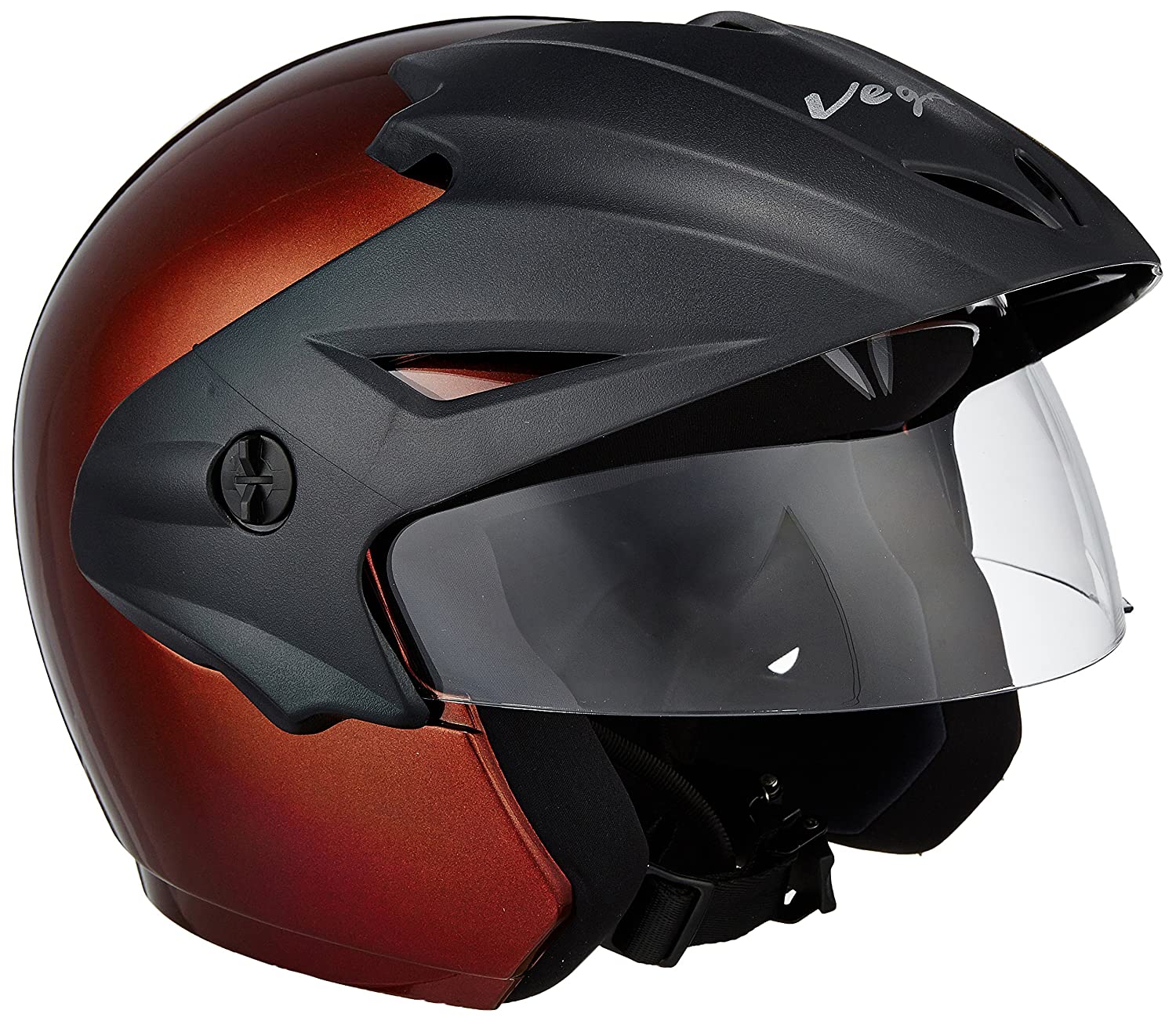 vega bolt dx superhero black cool grey colour full face helmet dot approved  clear visor - Sarkkart