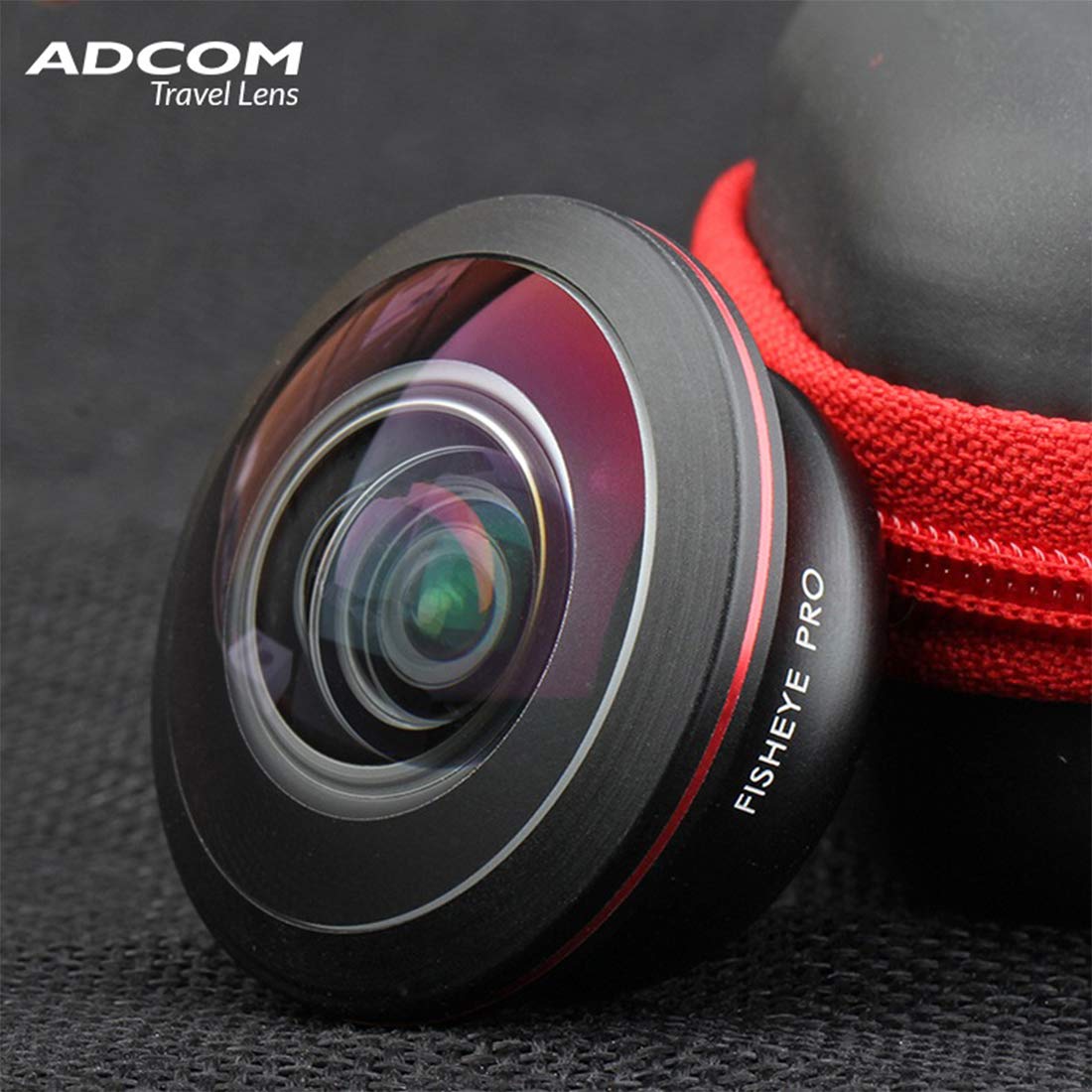 Adcom Full Screen Wide Angle Clip On Mobile Phone Camera Lens - Compatible  with All iPhone & Android Smartphones (Black)