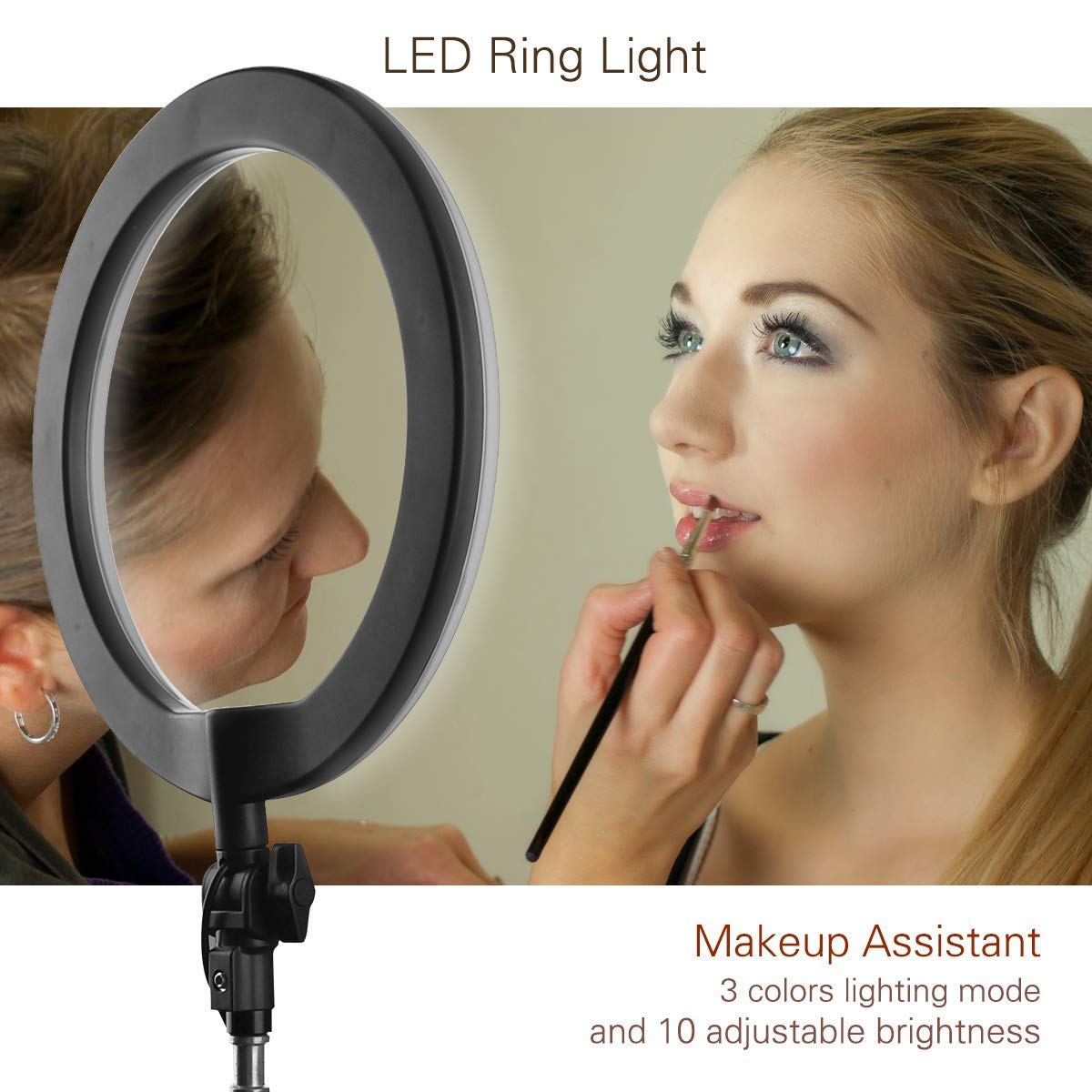Buy Webilla 10.2 Inch Led Selfie Ring Light With Floor Tripod Tall And  Phone Holders Dimmable Makeup Ringlight Online at Best Prices in India -  JioMart.