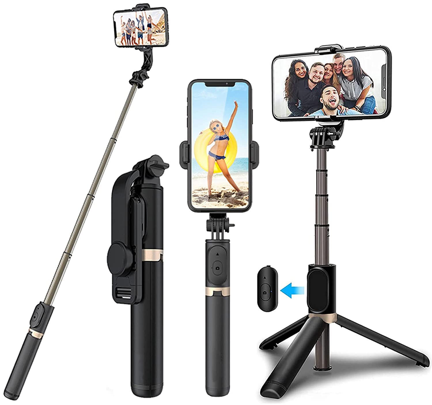 Multifunction Aluminum Tripod - with Phone Holder & Remote