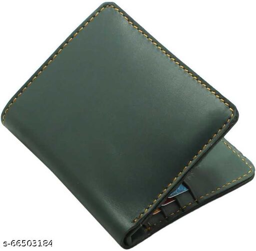 RFID Blocking Men slim bi-fold note case trendy formal/casual unisex slim  pocket wallet. Multifunctional Super thin Green pure leather slim front