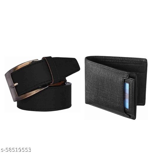 Men's Casual Leather Belt | Leather Wallet Combo Gift Set for Men