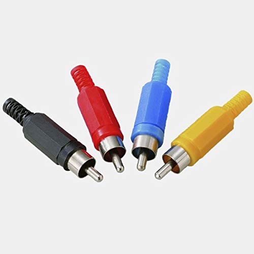 Solder RCA Jack Audio Video Connectors Plug Plastic Handle Male
