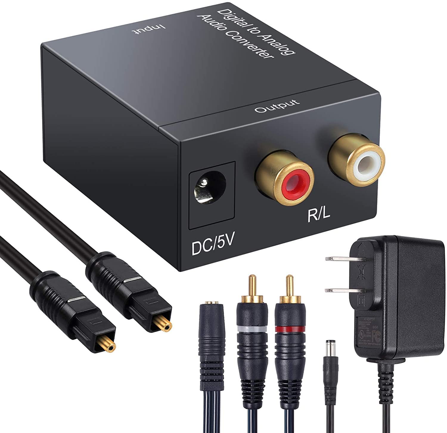 Digital to Analog Stereo Audio Converter Optical or Coaxial to RCA Line  SPDIF